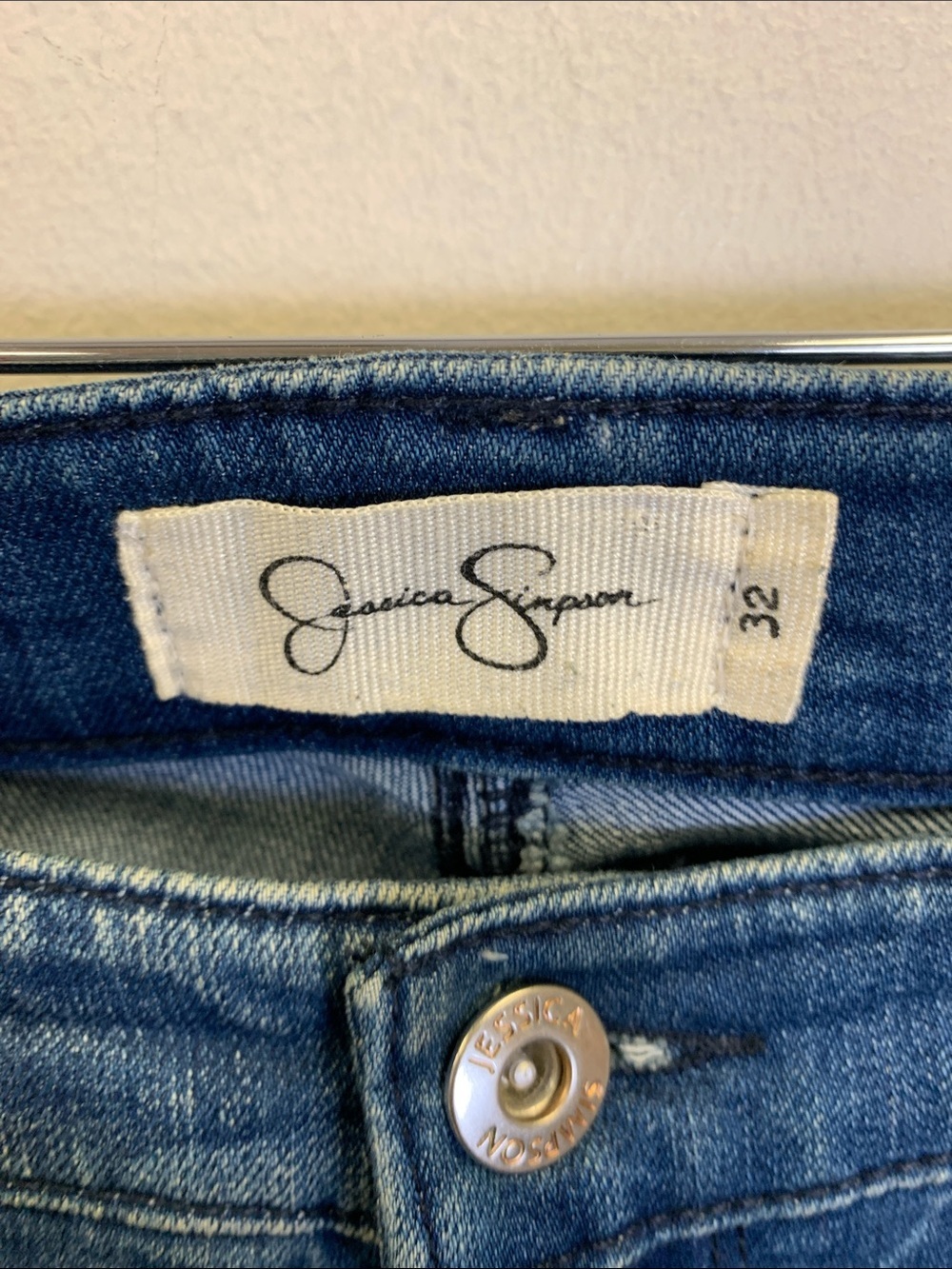 Jessica Simpson Medium Blue Lace-Up Ankle Skinny Jeans - Picture 2 of 5